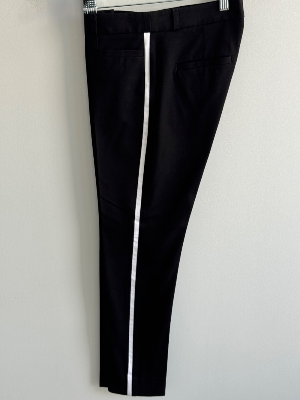 Banana Republic Sloan Black Pants White Side Stripe Tuxedo Slim Ankle